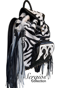 The “Charisse” Exotic Zebra Cowhide Backpack