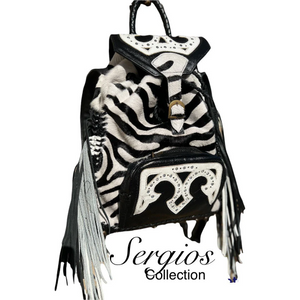 The “Charisse” Exotic Zebra Cowhide Backpack