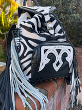 Load image into Gallery viewer, The “Charisse” Exotic Zebra Cowhide Backpack
