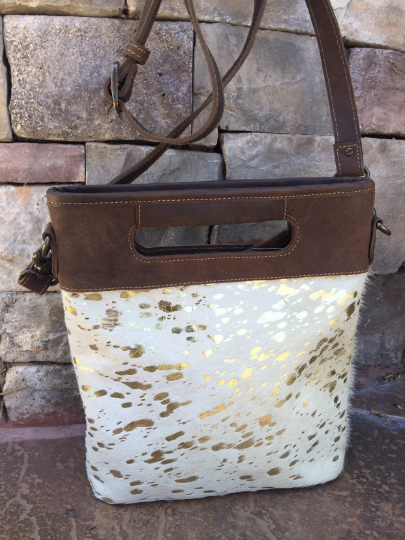 Cowhide Bucket Crossbody Bag