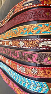 Straps For Hand Bags Hand Tooled 47”