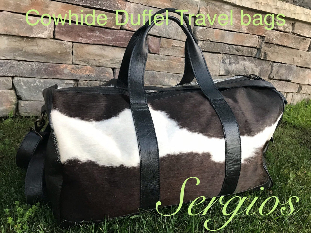 Cowhide Duffle Travel Carry  on