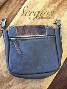 Crossbody with cowhide flap