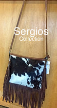 Load image into Gallery viewer, Cowhide Crossbody with Fringe
