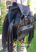 Load image into Gallery viewer, Swarovski crystal Embellished &quot;Black beauty&quot; Cowhide Backpack
