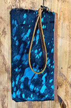 Load image into Gallery viewer, Acid wash Cowhide Wristlet
