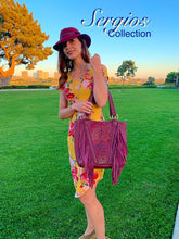Load image into Gallery viewer, Large Embossed And Fringe Tote
