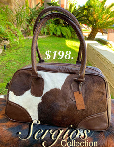Cowhide satchel