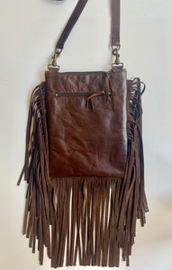 Embossed and cowhide leather crossbody/Hipster bag