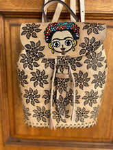 Load image into Gallery viewer, Frida Kalho collection Backpack, Handmade, Hand tooled, Hand painted

