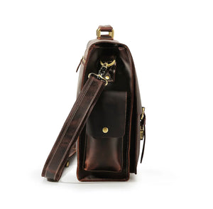 Leather Briefcase Shoulder Bag Handbag 17” Laptop bag Messangers Crossbody