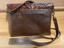 Load image into Gallery viewer, Crossbody tote with embossed flap over
