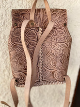Load image into Gallery viewer, Handmade and hand tooled backpack “Frida Kahlo “ collection limited edition
