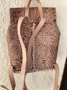 Handmade and hand tooled backpack “Frida Kahlo “ collection limited edition