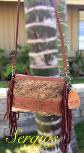 Tooled leather and Crossbody bag