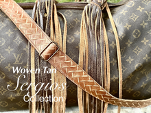 Load image into Gallery viewer, Straps for purses, handbags, All leather floral genuine embossed leathers custom up to 47” adjustable (standard) or any size required.
