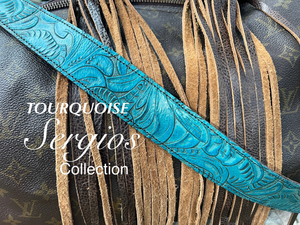 Straps for purses, handbags, All leather floral genuine embossed leathers custom up to 47” adjustable (standard) or any size required.