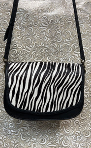Santa Barbara Saddle bag style with zebra print cowhide