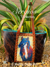 Load image into Gallery viewer, Sergios Collection design and Kathy Sigle art on this limited Mega tote
