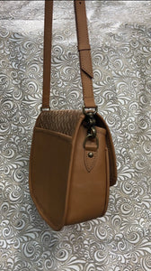 Saddle bag style “Santa Barbara “WEAVE LEATHER LOOK