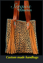 Load image into Gallery viewer, Cheetah Cowhide Tote Bag custom made
