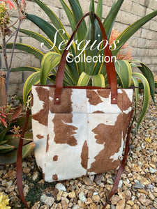 Cowhide tote Leather bag, Crossbody.