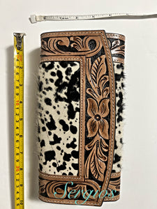 Beautiful hand crafted Hand tooled cowhide wallet