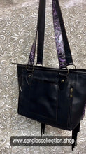 Load image into Gallery viewer, Large tote with authentic designers canvas and embossed leathers
