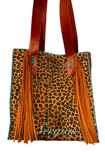 Cheetah Cowhide Tote Bag custom made