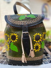 Load image into Gallery viewer, Frida Kalho collection backpack, Handmade, Hand tooled, Hand painted

