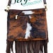 Sergios Hair on cowhide Crossbody made with tricolor brindle cowhide