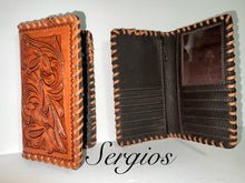 Load image into Gallery viewer, Beautiful hand tooled wallet

