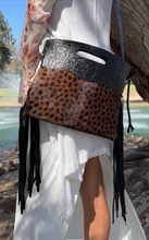 Load image into Gallery viewer, Cowhide satchel Cheetah print
