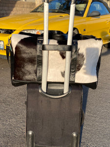 Cowhide sports travel duffel bag