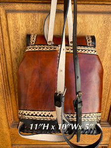 Frida Kalho collection Backpack. Handmade,Hand tooled,Hand painted.