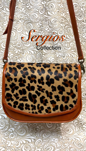 Santa Barbara Saddle bag style with leopard print cowhide