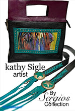 Load image into Gallery viewer, Sergios Collection featuring Kathy Sigle artist top handle and crossbody limited edition tote
