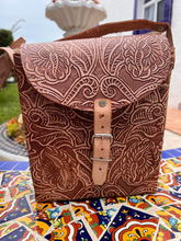 Load image into Gallery viewer, Hand crafted tooled leather crossbody
