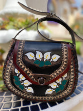 Load image into Gallery viewer, Crossbody handmade,hand tooled &amp; hand painted
