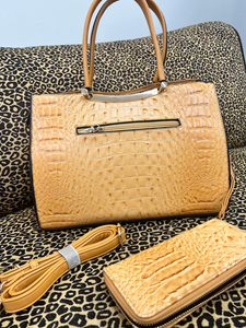 Luxury top handle crocs handbag
