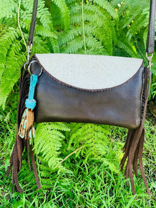 Sergios Crossbody Ivory and Brown