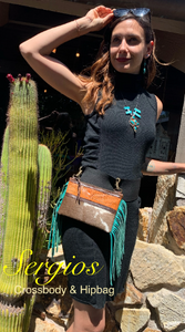 Hipster Tooled Crossbody Cellphone Carry